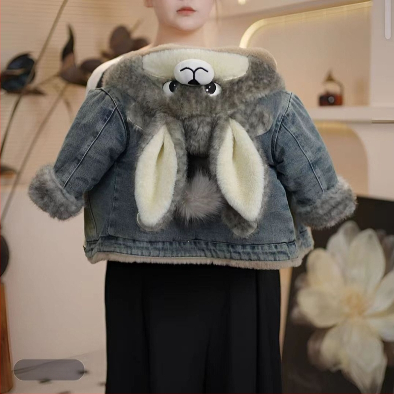 Παιδικό μπουφάν με κουκούλα για τον χειμώνα, βαμβακερό, καλλιτεχνικό μοτίβο