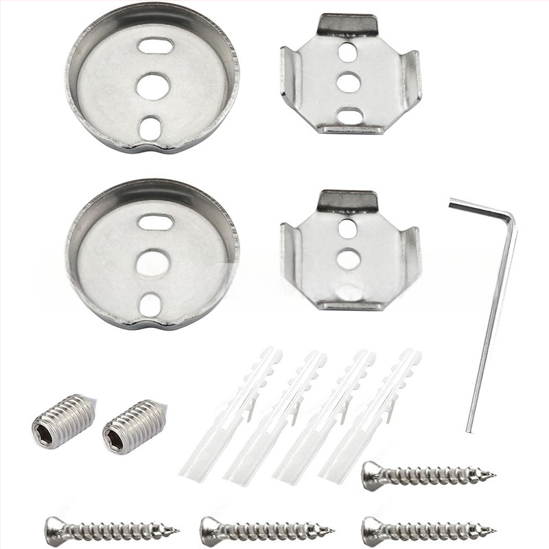 ACEMAX ανοξείδωτο ατσάλι 15 τεμάχια σετ αξεσουάρ για ράγα πετσέτας μπάνιου με βάση και εξαρτήματα εγκατάστασης