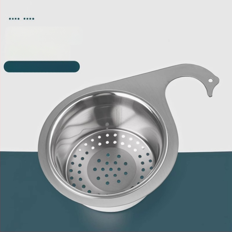 Кошничка за дренаж от неръждаема стомана във формата на лебед с филтър – многофункционална поставка за мивката за сухи и мокри остатъци