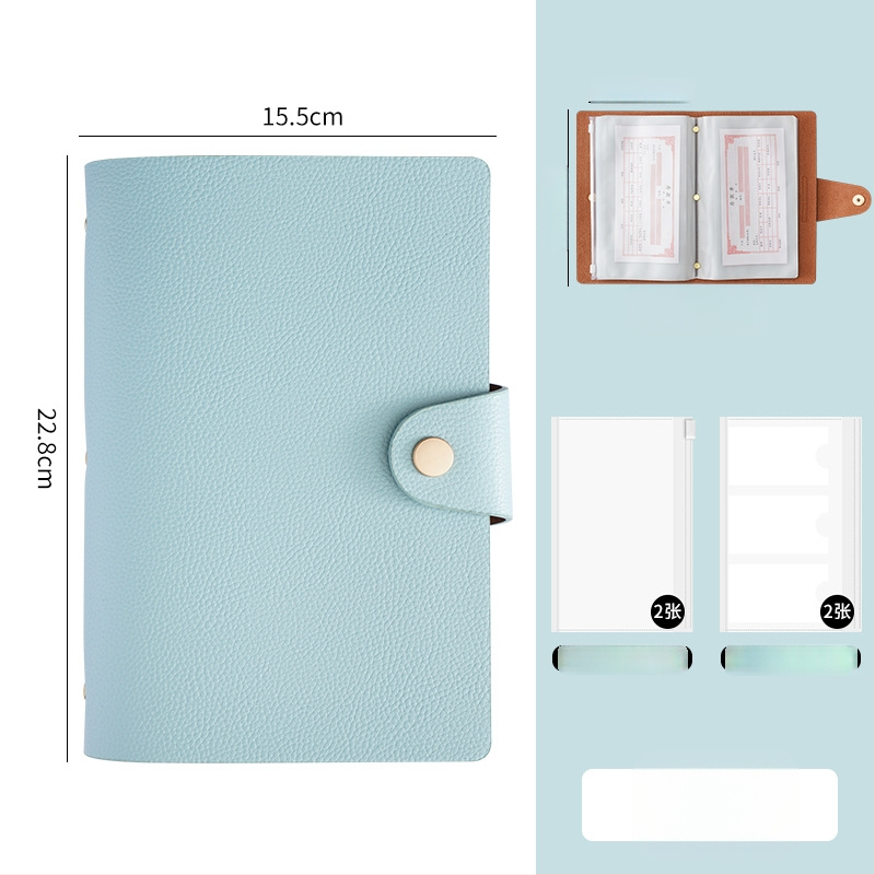 Mágneses záródású PU bőr betét- és bankjegytároló könyv