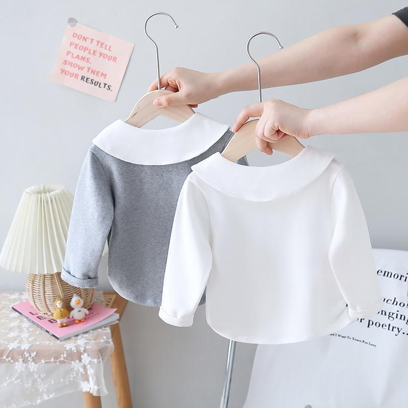 Lányoknak szóló koreai stílusú hosszú ujjú T-shirt, tavasz–ősz