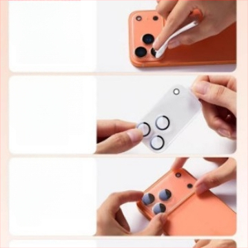 HBQ protecție pentru lentilă cu armură mată integrată pentru iPhone 14 Pro Max — sticlă securizată, film posterior, anti-amprente