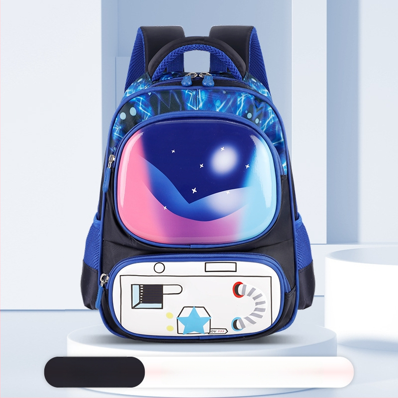 Detský školský batoh s motívom zvierat – Oxford látka, ramenné popruhy s vzduchovým výplňom, pre triedu 1.–2., kreslený štýl