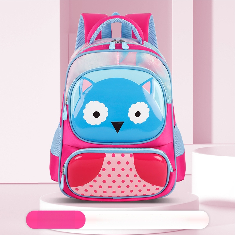 Detský školský batoh s motívom zvierat – Oxford látka, ramenné popruhy s vzduchovým výplňom, pre triedu 1.–2., kreslený štýl