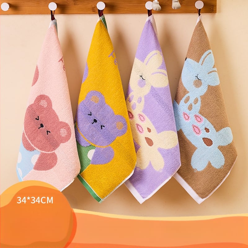 Παιδική τετράγωνη πετσέτα προσώπου από 100% βαμβάκι, γρήγορη απορρόφηση, 50 g, Jacquard ύφανση, οικιακή χρήση