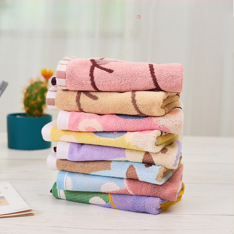 Παιδική τετράγωνη πετσέτα προσώπου από 100% βαμβάκι, γρήγορη απορρόφηση, 50 g, Jacquard ύφανση, οικιακή χρήση
