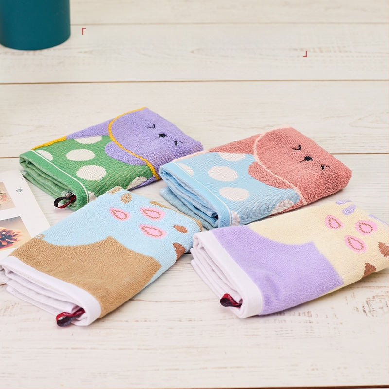 Παιδική τετράγωνη πετσέτα προσώπου από 100% βαμβάκι, γρήγορη απορρόφηση, 50 g, Jacquard ύφανση, οικιακή χρήση