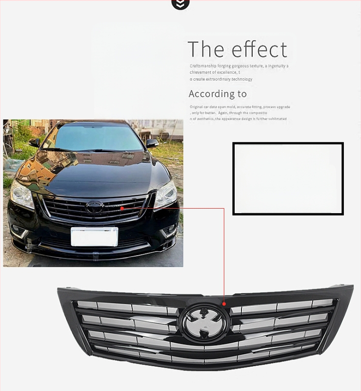 Grille για Camry (06-11, 13-15) – Μεταλλική κατασκευή, Τροποποιημένη εμπρόσθια μάσκα, Black Warrior Grille, Ολόκληρη μαύρη γρίλια