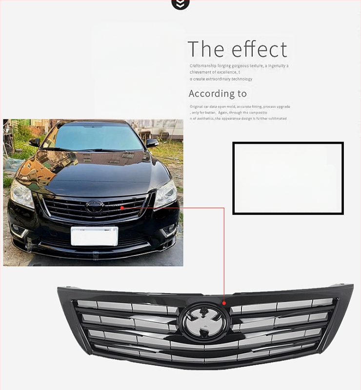 Grille για Camry (06-11, 13-15) – Μεταλλική κατασκευή, Τροποποιημένη εμπρόσθια μάσκα, Black Warrior Grille, Ολόκληρη μαύρη γρίλια