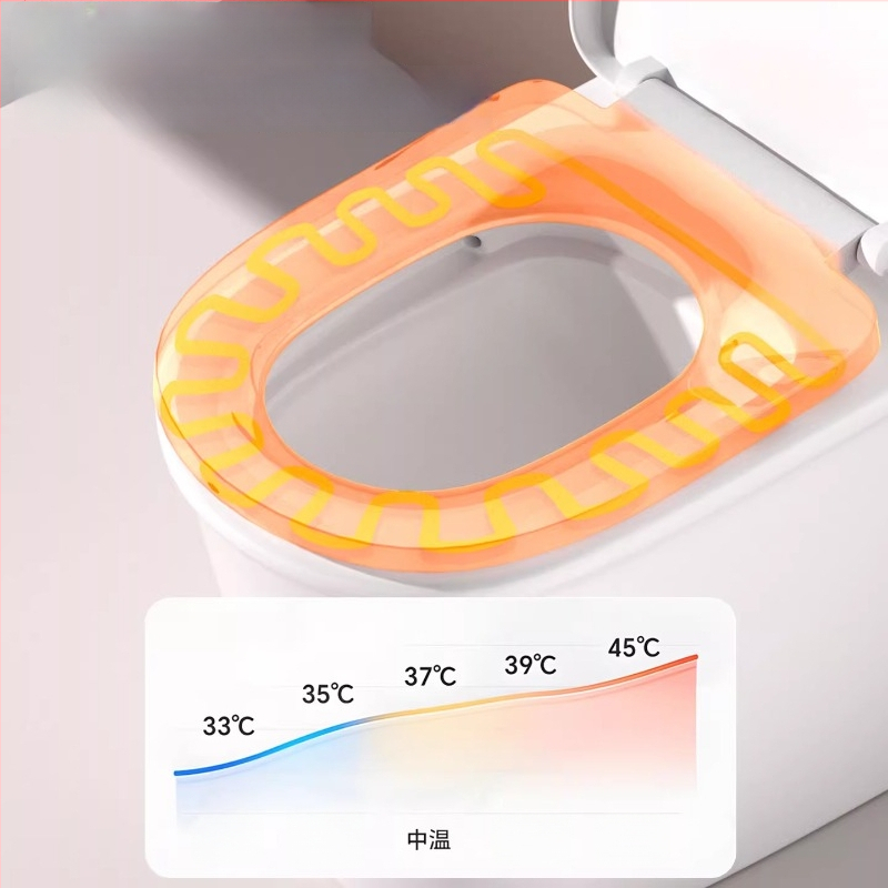 Intelligens azonnal melegítő WC-ülőke, háromfokozatú hőmérséklet-szabályozás, csendes lassú záródású fedél, modell AV-6901, PP anyag