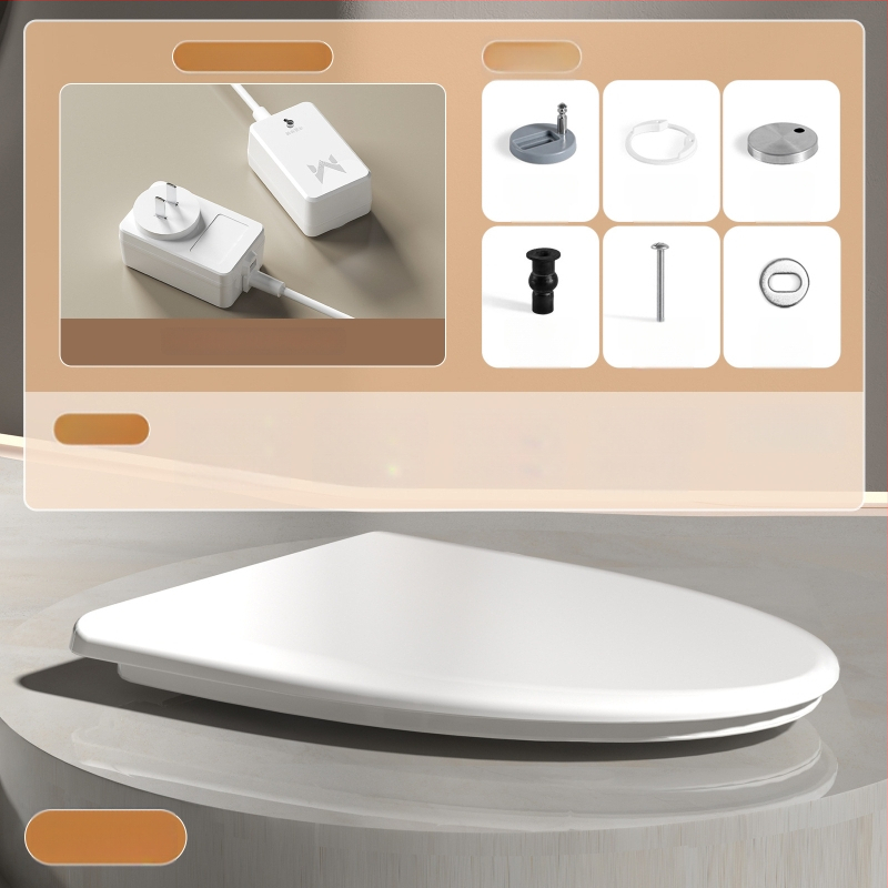 Intelligens azonnal melegítő WC-ülőke, háromfokozatú hőmérséklet-szabályozás, csendes lassú záródású fedél, modell AV-6901, PP anyag