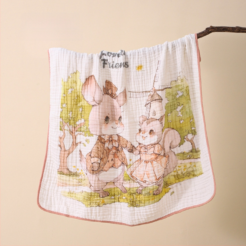 Bolin Lily Бебешка кърпа за баня от чист памук-марля, 46 нишки, 300–400 г, за бебета