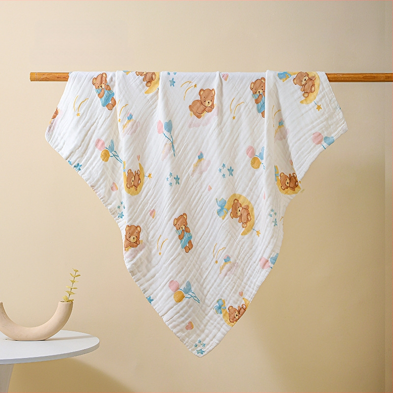 Bolin Lily Бебешка кърпа за баня от чист памук-марля, 46 нишки, 300–400 г, за бебета