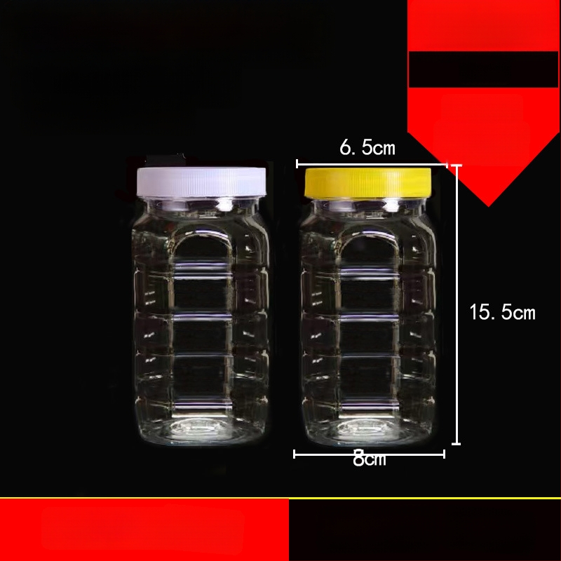 Borcan plastic gol, gură largă, PET, cu capac din plastic, pentru depozitare alimentară