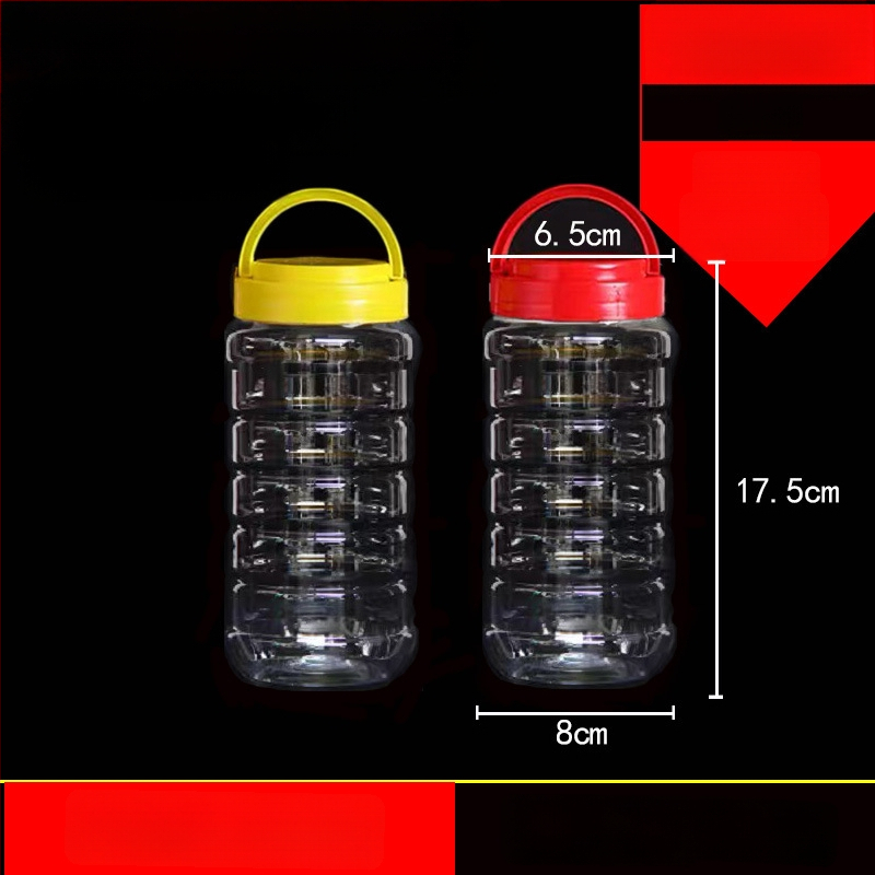 Borcan plastic gol, gură largă, PET, cu capac din plastic, pentru depozitare alimentară