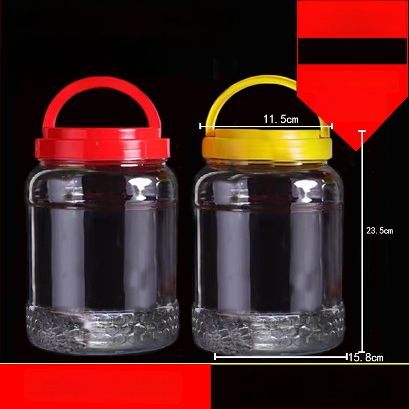 Borcan plastic gol, gură largă, PET, cu capac din plastic, pentru depozitare alimentară