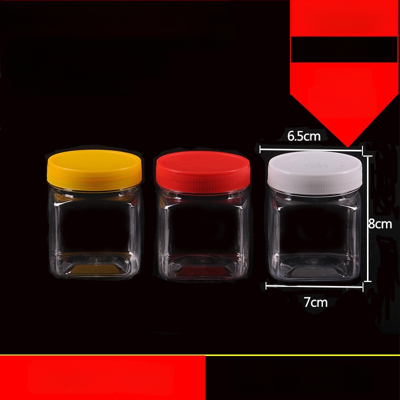 Borcan plastic gol, gură largă, PET, cu capac din plastic, pentru depozitare alimentară