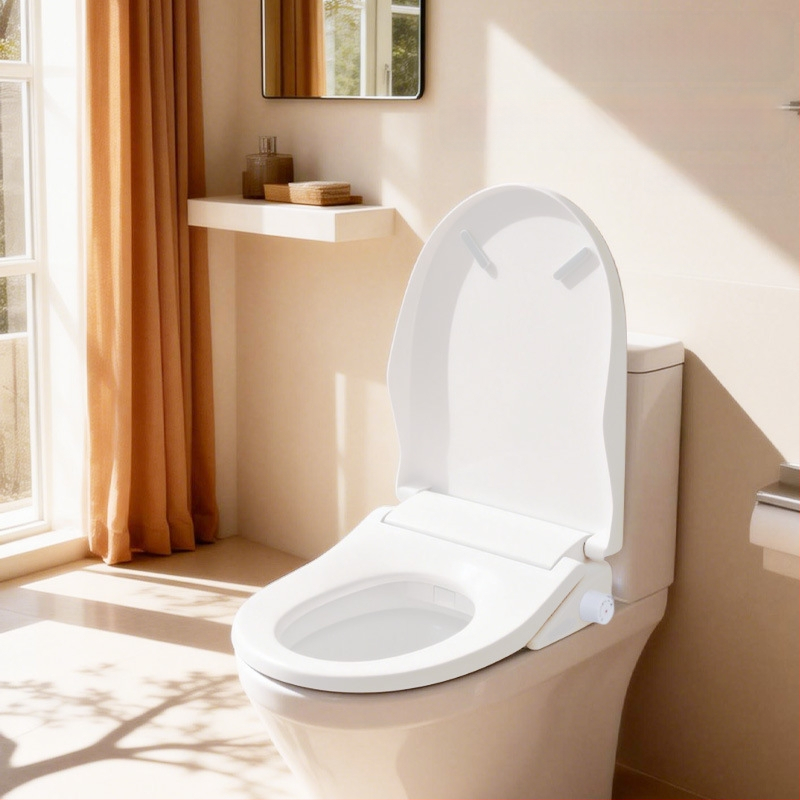 Έξυπνο καπάκι λεκάνης W118C με καθαρισμό γλουτών και γυναικείο καθάρισμα, εύκολη εγκατάσταση, πλήσιμο τύπου σιφόν, ροή νερού 500–700 ml/min, υλικό PP