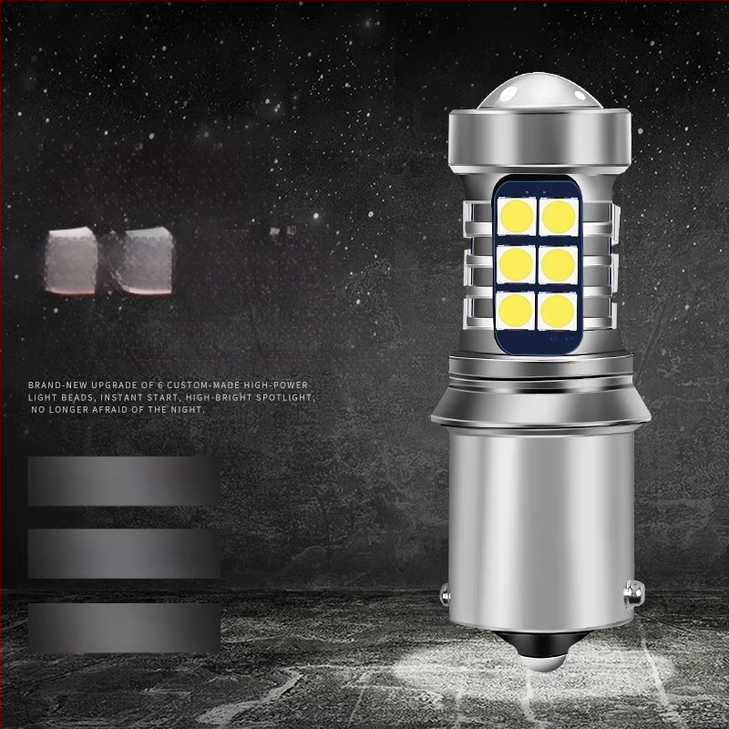 Λαμπτήρας LED φρένου αυτοκινήτου 1156, γωνίες προβολής 180°/150°, άμεση αντικατάσταση, 5.2W, 12-24V, 1350 lm, LED 3030