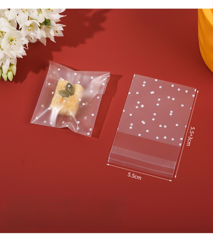 Sac autoadeziv mat pentru ambalaj de cofetărie, semi-transparent, material compozit, personalizare disponibilă