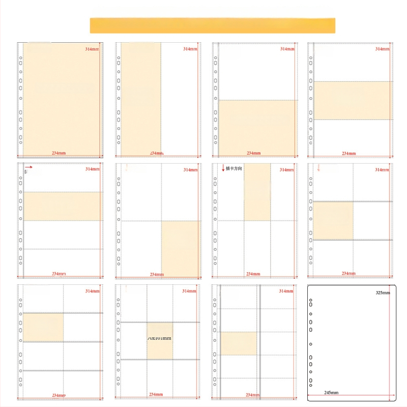 Refill pentru album de carduri, pagini interioare PP, 10 foi, găuri personalizabile, imprimare siglă permisă