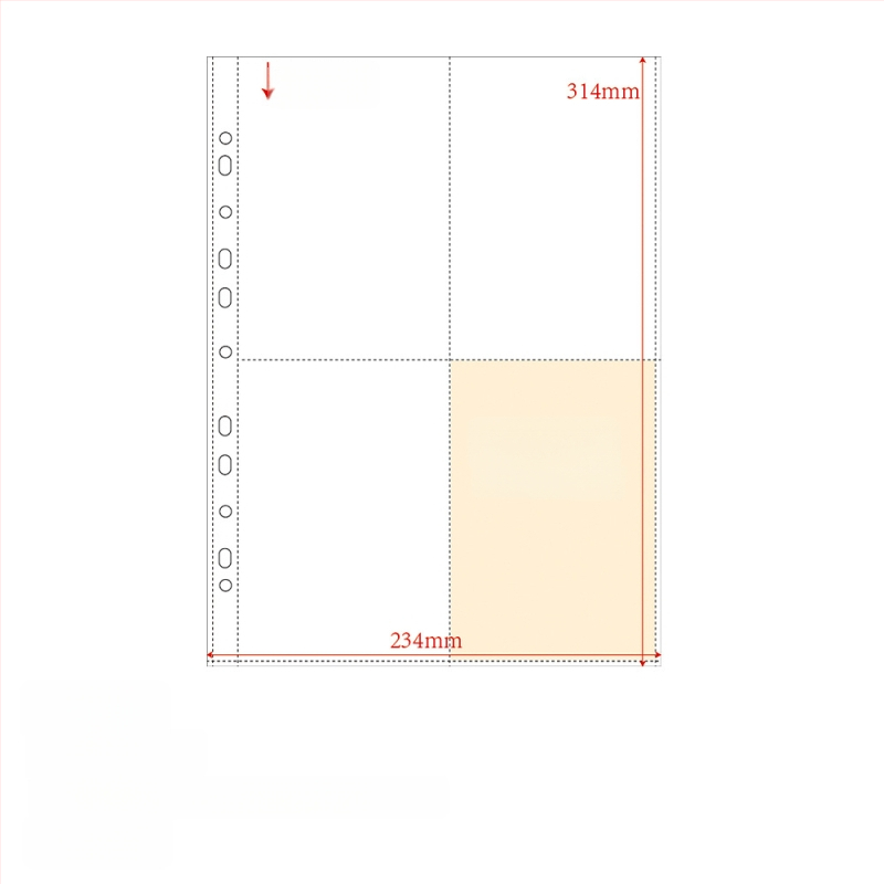Refill pentru album de carduri, pagini interioare PP, 10 foi, găuri personalizabile, imprimare siglă permisă