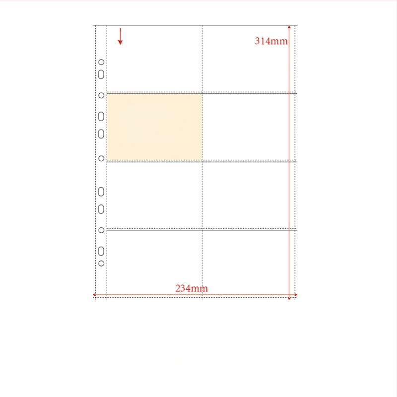 Refill pentru album de carduri, pagini interioare PP, 10 foi, găuri personalizabile, imprimare siglă permisă