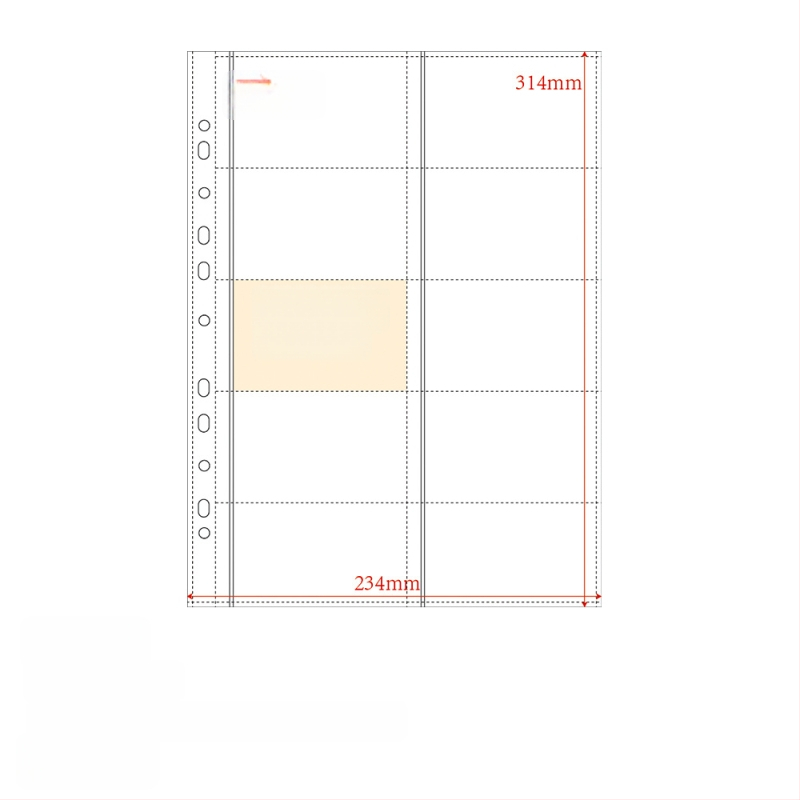 Refill pentru album de carduri, pagini interioare PP, 10 foi, găuri personalizabile, imprimare siglă permisă