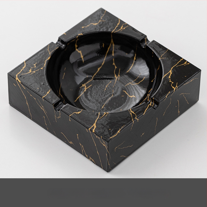 Керамичен пепелник, квадратен, със съхранение, възможност за печат на лого, персонализиране