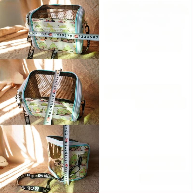 Cușcă portabilă pentru papagal cu curea – respirabilă, transparentă, tavă vizibilă și detașabilă; Material: plastic, poliester; Brand: Dong wow; Potrivit pentru păsări de companie
