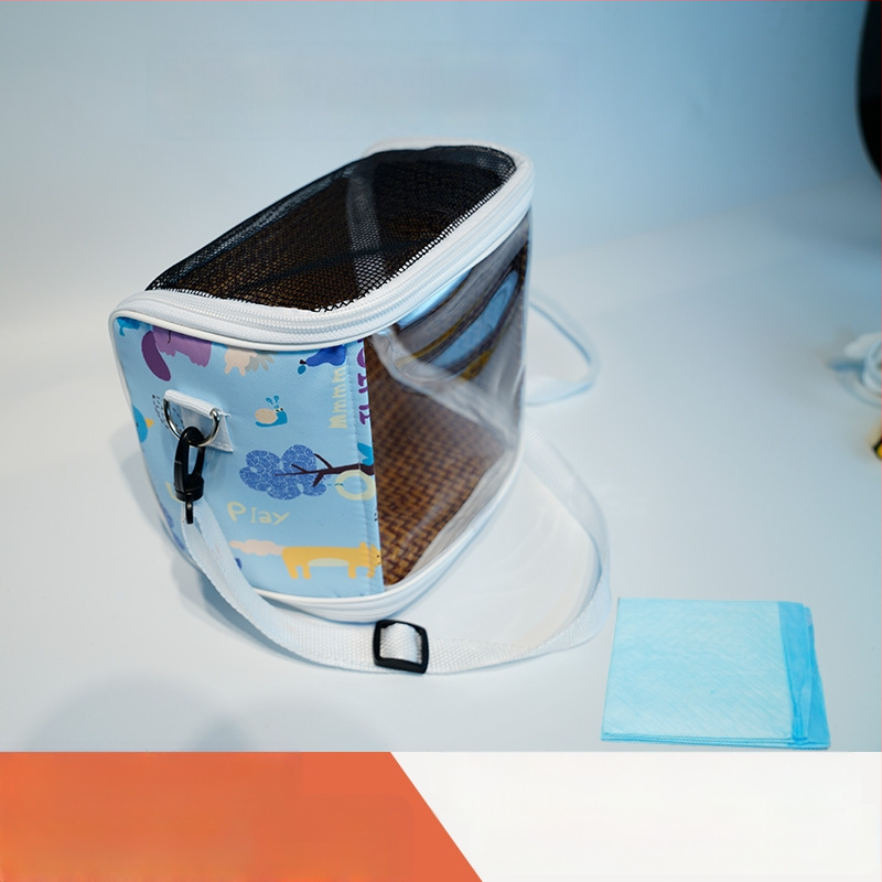 Cușcă portabilă pentru papagal cu curea – respirabilă, transparentă, tavă vizibilă și detașabilă; Material: plastic, poliester; Brand: Dong wow; Potrivit pentru păsări de companie