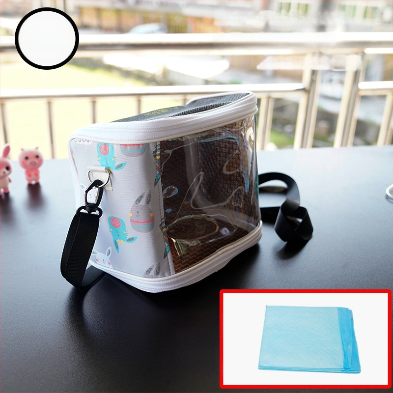 Cușcă portabilă pentru papagal cu curea – respirabilă, transparentă, tavă vizibilă și detașabilă; Material: plastic, poliester; Brand: Dong wow; Potrivit pentru păsări de companie