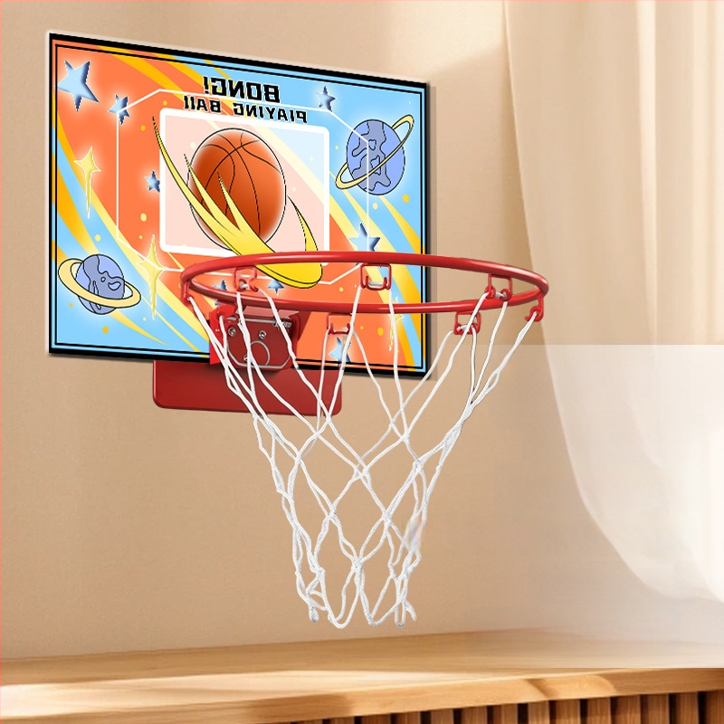 Beltéri falra szerelhető, csendes, összecsukható kosárpalánk hálóval