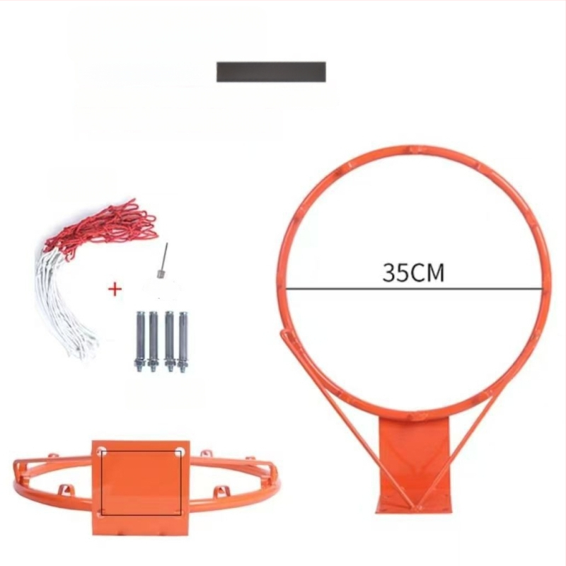 Falihoz erősített vasból készült kosárlabda gyűrű, kültéri és otthoni használatra, kosárkeret.