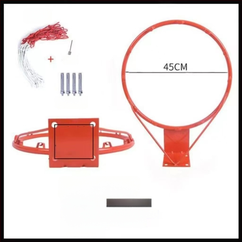 Falihoz erősített vasból készült kosárlabda gyűrű, kültéri és otthoni használatra, kosárkeret.