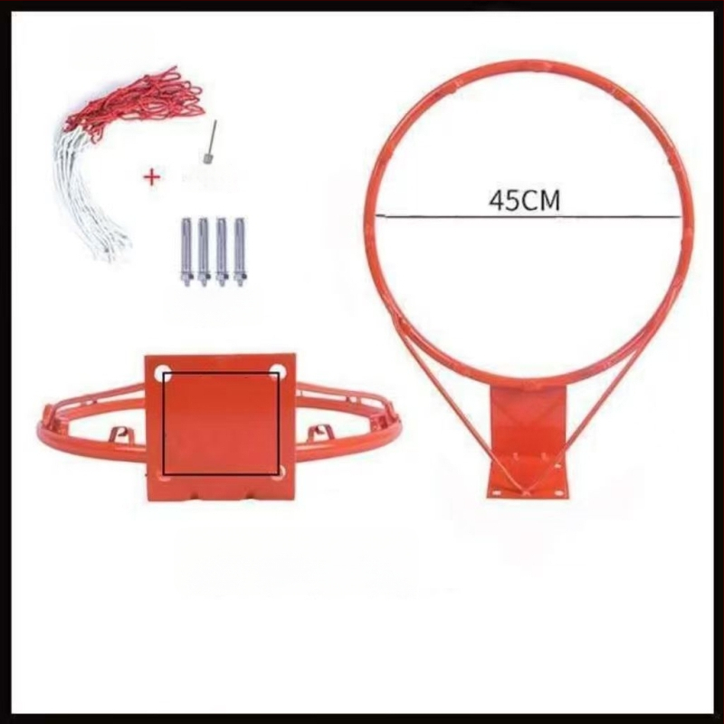 Falihoz erősített vasból készült kosárlabda gyűrű, kültéri és otthoni használatra, kosárkeret.