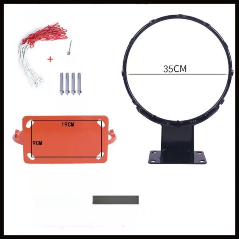 Falihoz erősített vasból készült kosárlabda gyűrű, kültéri és otthoni használatra, kosárkeret.
