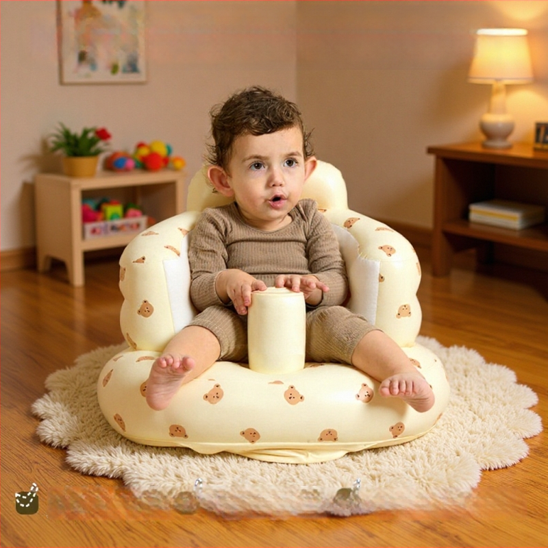 Φουσκωτό κάθισμα μάθησης μωρού – φορητό διαδραστικό παιχνίδι, οικολογικό PVC, κατάλληλο για 0–3 ετών, Bath jiamei