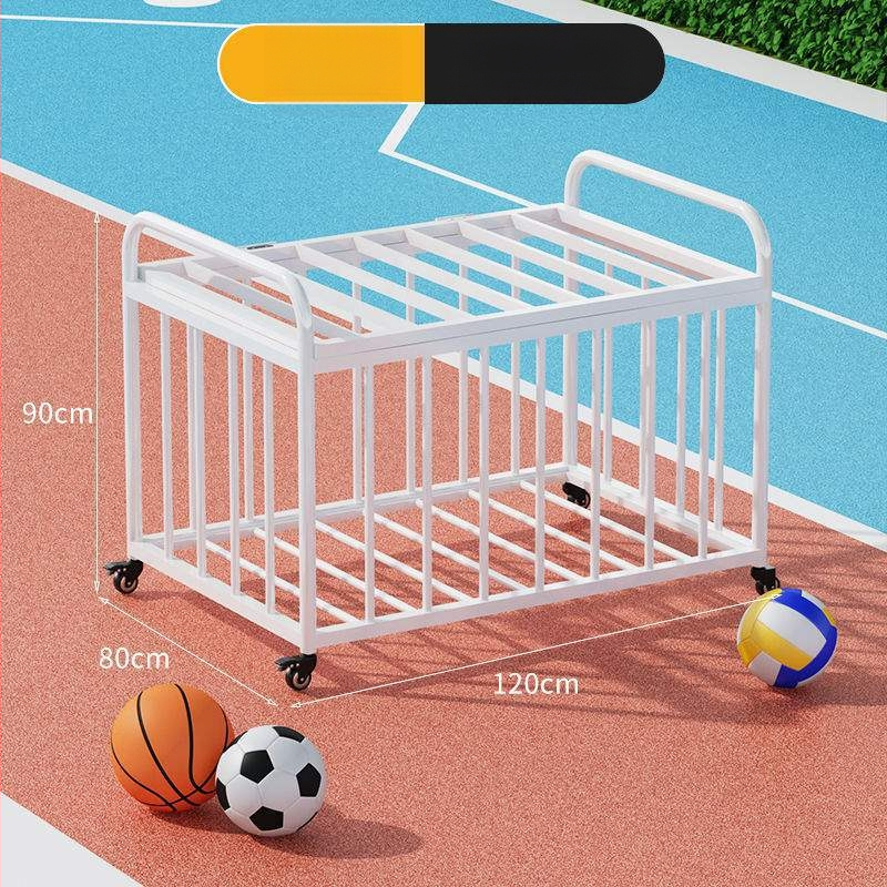 Mozgatható kültéri kosárlabda keret és labdabetároló kocsi iskolai sportpályához