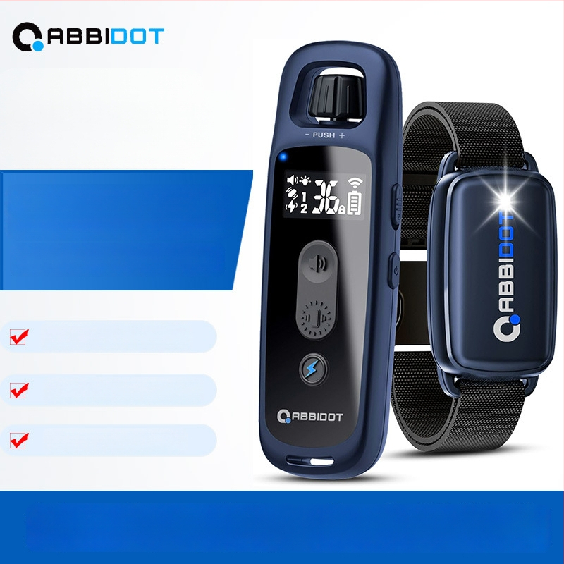 ABBIDOT Τηλεχειριζόμενος ηλεκτρικός κολάρος εκπαίδευσης σκύλων — συσκευή εκπαίδευσης και αντί-γαβγίσματος, πολυεστέρας