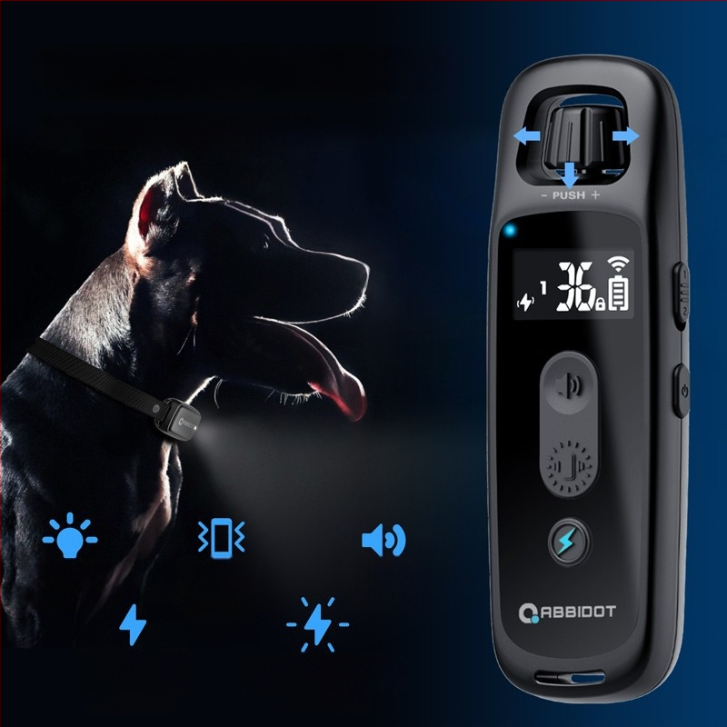 ABBIDOT Τηλεχειριζόμενος ηλεκτρικός κολάρος εκπαίδευσης σκύλων — συσκευή εκπαίδευσης και αντί-γαβγίσματος, πολυεστέρας