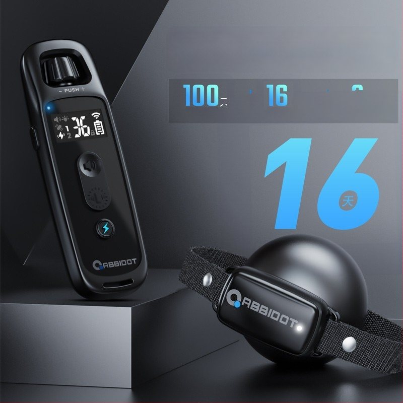 ABBIDOT Τηλεχειριζόμενος ηλεκτρικός κολάρος εκπαίδευσης σκύλων — συσκευή εκπαίδευσης και αντί-γαβγίσματος, πολυεστέρας