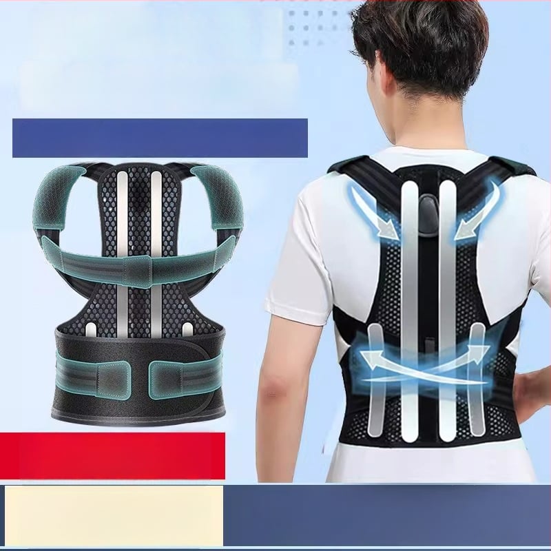 Felnőtt testtartás-korrigáló öv, uniszex, láthatatlan vállnyitás, egyenes hátsó tartás, modell üreges vázzal