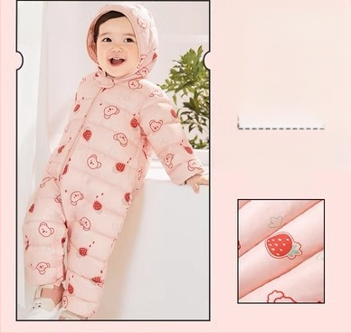 Unisex novorodenecký zimný down overal, výplň: biely kačací down 50–55%, vonkajší materiál: polyester, podšívka: polyester