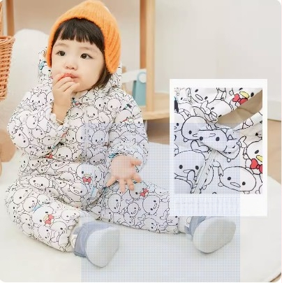 Unisex novorodenecký zimný down overal, výplň: biely kačací down 50–55%, vonkajší materiál: polyester, podšívka: polyester