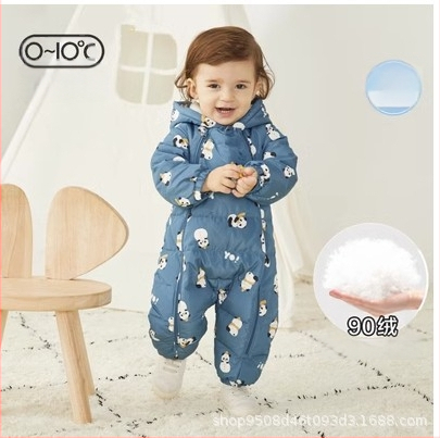 Unisex novorodenecký zimný down overal, výplň: biely kačací down 50–55%, vonkajší materiál: polyester, podšívka: polyester