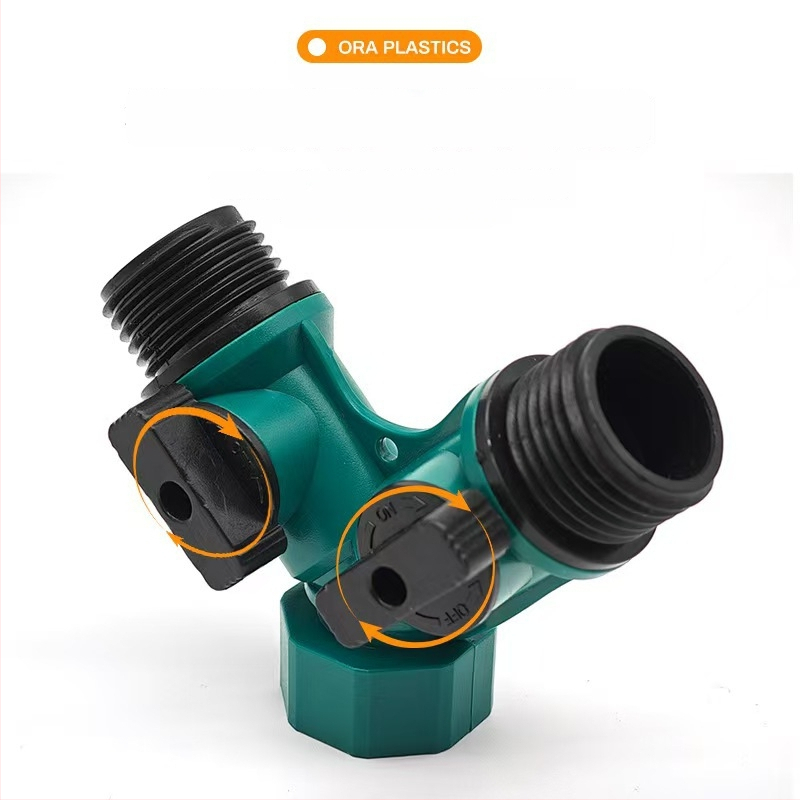 Πλαστικός σύνδεσμος βρύσης σε σχήμα Y για πλυντήριο, διπλής ροής, διανομέας νερού 1 προς 2