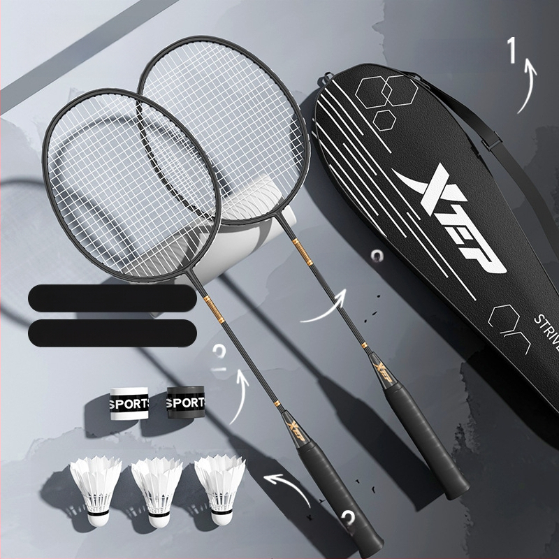 Ρακέτα Μπάντμιντον από ανθρακονήματα, ελαφριά, ενιαίου σχεδιασμού, ευθύς άξονας, 95–100 g, μεσαία σκληρότητα, κατάλληλη για αρχάριους