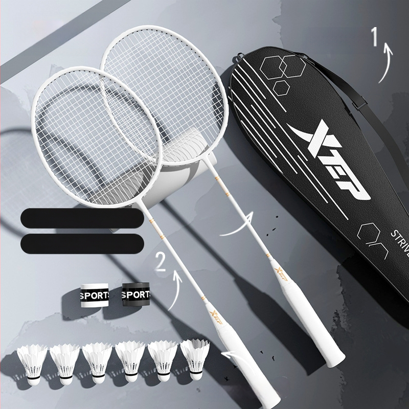 Ρακέτα Μπάντμιντον από ανθρακονήματα, ελαφριά, ενιαίου σχεδιασμού, ευθύς άξονας, 95–100 g, μεσαία σκληρότητα, κατάλληλη για αρχάριους