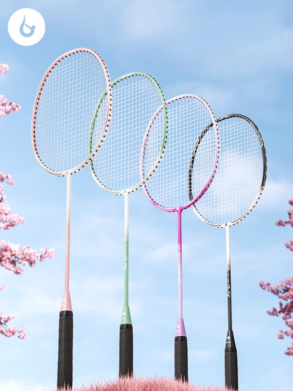 Ρακέτα μπότντον με πλαίσιο από αλουμίνιο-άνθρακα, βάρος 85–89 g, λαβή G3, ίσια ράβδος, ίνες από μετάξι